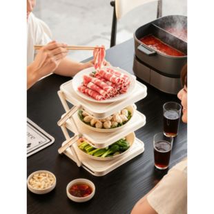 ستاند تقديم الأطباق والأواني الساخنة قابل للطي 3 طبقات