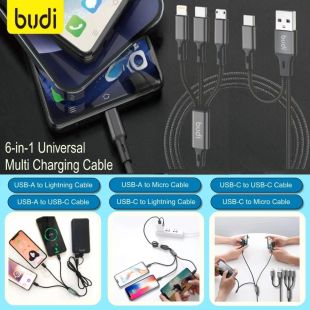 كيبل شحن متعدد 6 في 1 طول 1.2 متر من Budi