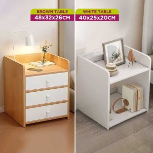 Bedside Table with 3 Drawers or 2 Shelves