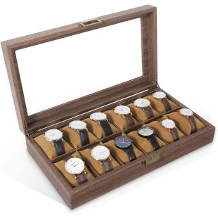 صندوق تخزين منظم للساعات 12 فتحة