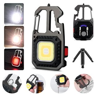 سلسلة مفاتيح مضيئة قابلة للشحن مع مجموعة أدوات وقائم ثلاثي