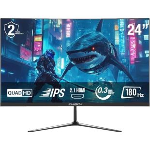 شاشة ألعاب JAWS QHD قياس 24 بوصة بتردد 180 هرتز وسرعة استجابة 0.3 مللي ثانية من Sharx