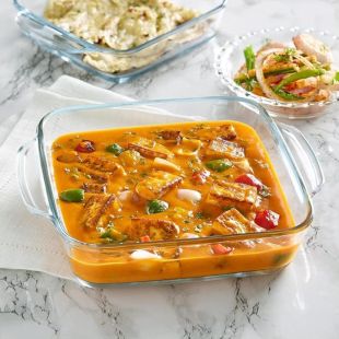 طبق مربع من زجاج البوروسيليكات من Borosil