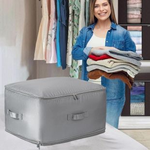 حقيبة تخزين البطاطين والألحفة والوسائد بمقابض متينة 52 × 45 × 30 سم