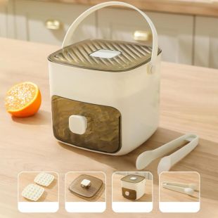 Portable Drawer Ice Cube Maker with Push Mechanism