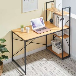 مكتب موفر للمساحة مع رف تخزين 4 طبقات