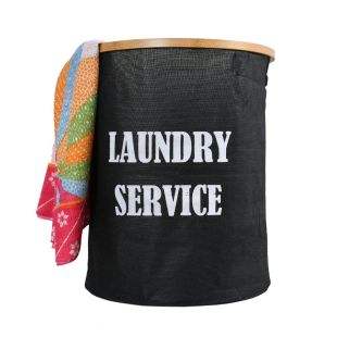 سلة غسيل قابلة للطي 50 لتر مع دعامات من البامبو