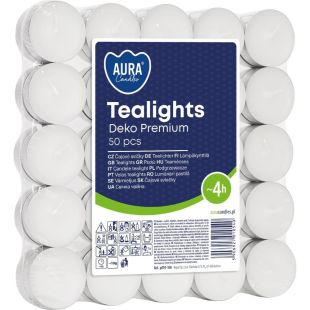 شموع Tea Light الفاخرة 50 قطعة × 10 جرام من Aura