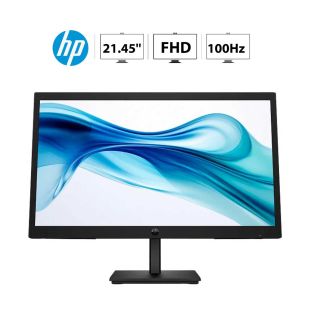 شاشة 21.45 بوصة دقة FHD تقنية VA تردد 100 هرتز وزمن استجابة 5 مللي ثانية منفذ HDMI 1.4 وVGA من HP