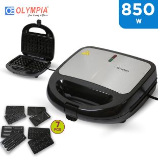 7 in 1 Snack Maker with Interchangeable Plates 850W by Olympia