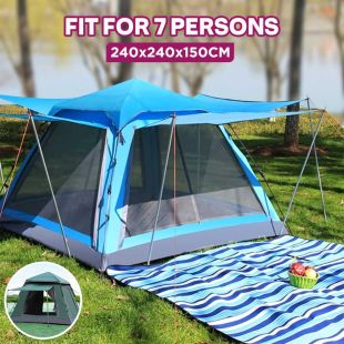 7 Persons Camping Family Tent 240 x 240 x 150cm