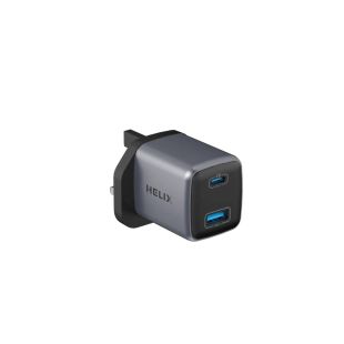 HELIX 35W GaN Fast USB-A and USB-C Wall Charger with 60W USB-C Cable
