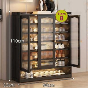 Multi-Layer Shoe Rack Featuring 3 Doors