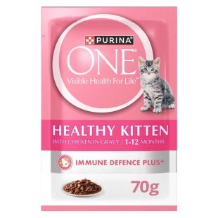 Purina One Healthy Kitten With Chicken In Gravy 85 g (1-12 Months) x 3
