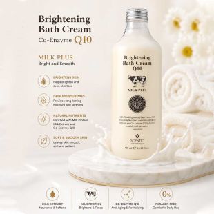Scentio Milk Plus Bath Cream with Q10 for brighter, soft & moisturized skin 450 ML