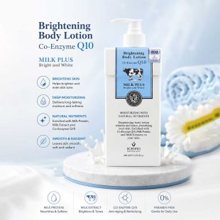 Scentio Milk Plus Body Lotion with Co-Enzyme Q10 for brighter, soft & moisturized skin 400 ML