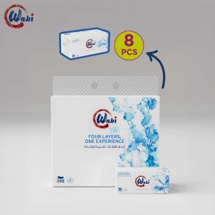 Wabi Premium Facial Tissues 4 ply 300 layer 8 Pcs
