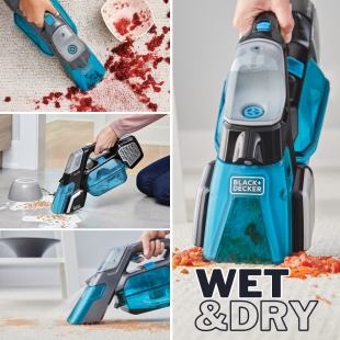 جهاز تنظيف البقع Spillbuster ومكنسة رطب وجاف قوة 12 فولت من Black+Decker (توصيل سريع)