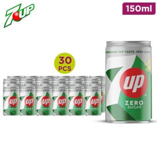 7up Zero Sugar Soft Drink Can - 30 x 150 ml