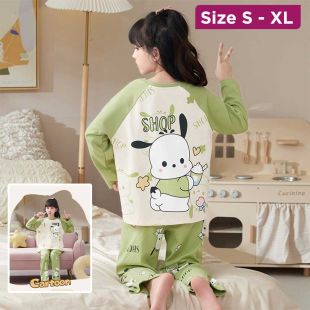 Stylish Long-Sleeve Autumn Cotton Pajama For Girls