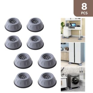 8Pcs Round Base Non-slip Anti-Vibration Foot Pads - Grey