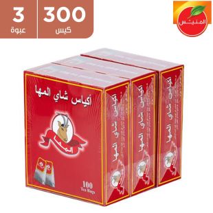 شاي اكياس المها 100 كيس 3 قطع من Antelope