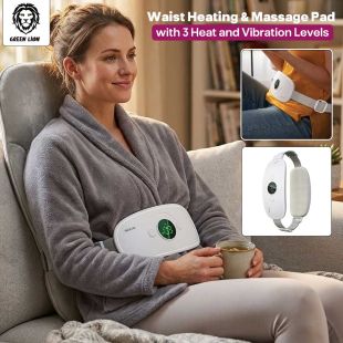 Green Lion Waist Heating and Massage Pad with 3 Heat and Vibration Levels - Sheeel Kuwait Deals