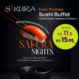 Thursday Sushi Feast Buffet: Satisfy Your Cravings at Sakura Restaurant 
