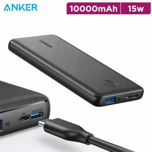 10000mAh 15W Portable Power Bank with USB-A and USB-C by Anker