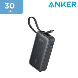 باور بانك نانو 30 واط كابل يو اس بي سي مدمج 10000 مللي أمبير - أسود من Anker