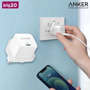 شاحن حائط PowerPort III بمنفذ PD USB-C بقوة 20 واط من Anker