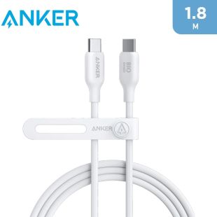 USB-C to USB-C Cable Bio-Based 1.8m 140W - White by Anker