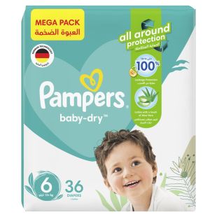 Pampers Baby-Dry Aloe Vera 36 Diapers Size 6 (13+ kg)