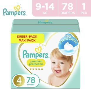 Pampers Premium Care Taped Baby Diapers, Size 4, 9-14 kg, Softest Absorption for Ultimate Skin Protection, 78 Count  