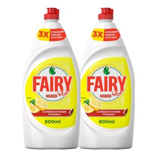 Fairy Lemon Liquid Dishwashing Soap 2 x 800 ml