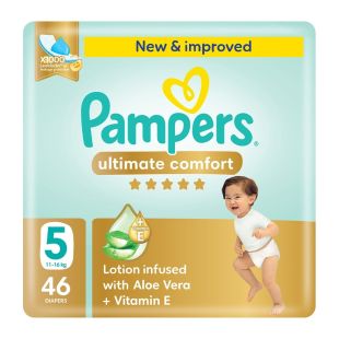 Pampers Baby Ultimate Comfort Size 5 Taped Diapers 11-16 kg 46 Pcs