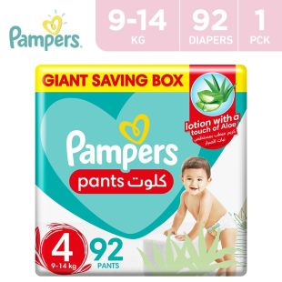 Pampers Baby-Dry Aloe Vera 92 Pants Size 4 (9-14 kg)