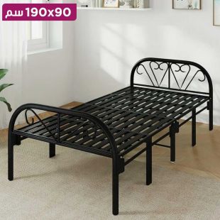 سرير معدني فردي قابل للطي 90 × 190 سم
