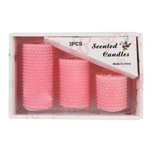 3Pcs Pink Bubble Texture Scented Candles