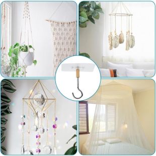 6Pcs Adhesive Ceiling and Wall Hooks
