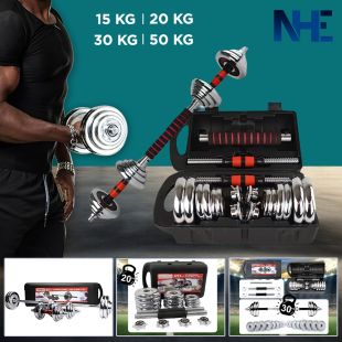 Adjustable Training Dumbbells Set (15Kg or 20Kg or 30Kg or 50Kg) by NHE