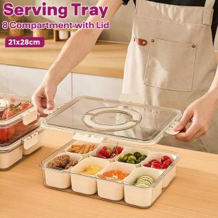 Serving Tray 8 Compartment with Lid