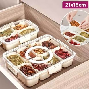 8-compartment Serving Tray With Lid For Nuts And Sweets