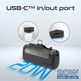 بطارية احتياطية 5000 مل أمبير مع مواصلات ثنائية USB-C وLightning من Promate