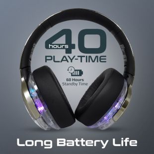 سماعة رأس لاسلكية بتقنية إلغاء الضوضاء وإضاءة RGB من Promate