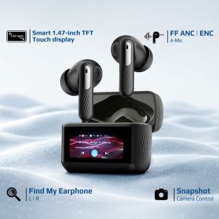 HD TWS Earbuds with Smart IPS Touch Display ANC and ENC by Promate