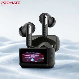 HD TWS Earbuds with Smart IPS Touch Display ANC and ENC by Promate