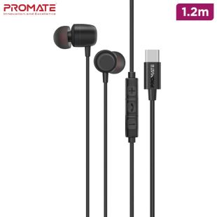 Ergonomic In-Ear USB-C Wired Stereo Earphones with ENC Mic 1.2m Cable by Promate