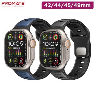 Promate Silicone Sport Watch Band for 42/44/45/49mm Apple Watch