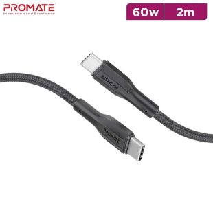 Data and Charging Type-C to Type-C Cable 60W 2m by Promate